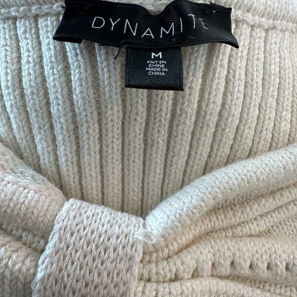 DYNAMITE Crochet Cropped Strapless Top Size Medium - Picture 2 of 3